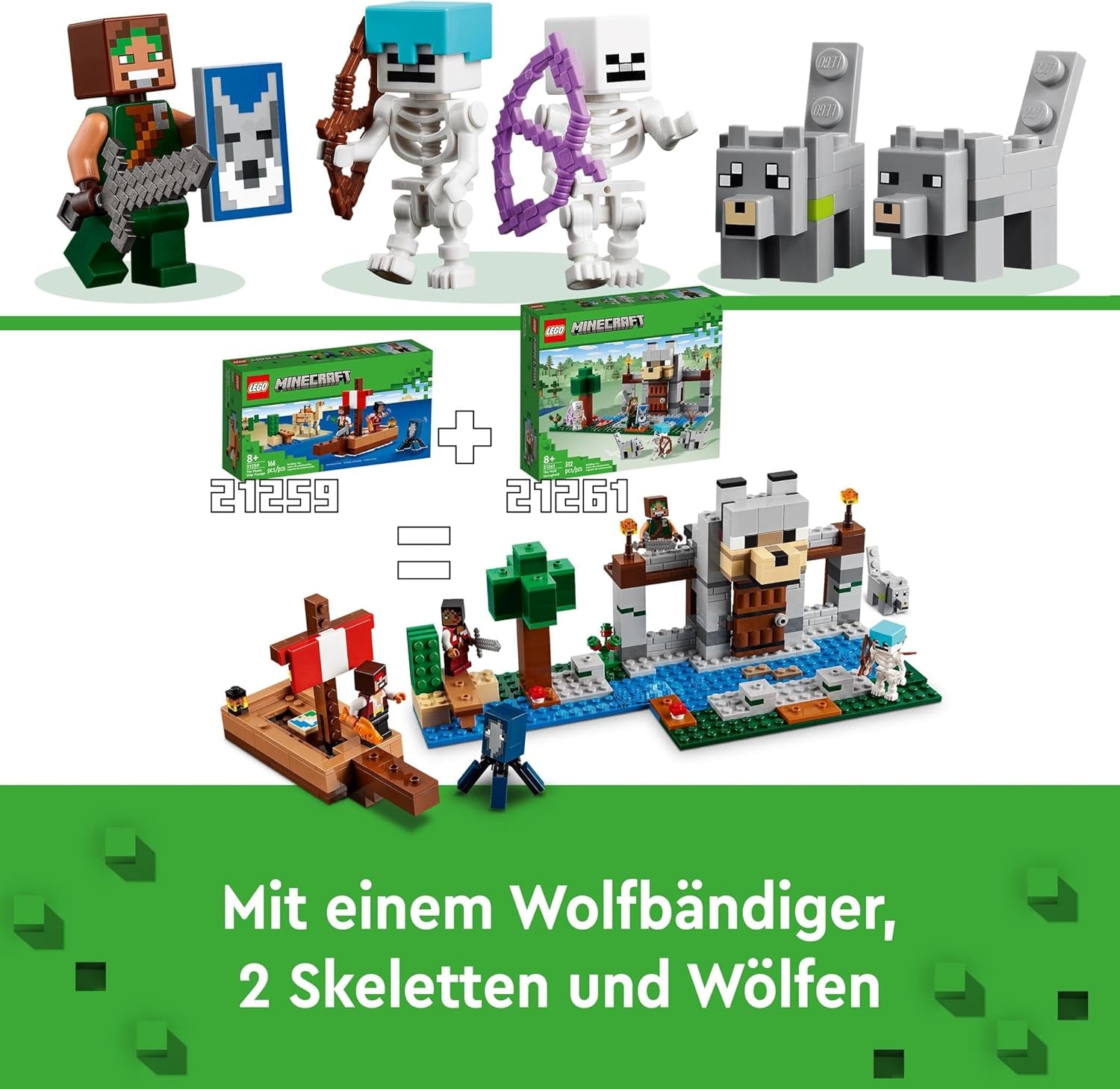 LEGO Minecraft Het piratenschip Voyage Inktvis en Kameel Piratenfiguur Speelgoedschip Bouwen Rollenspel Cadeau voor jongens en meisjes vanaf 8 jaar 21259 Bouwsets
