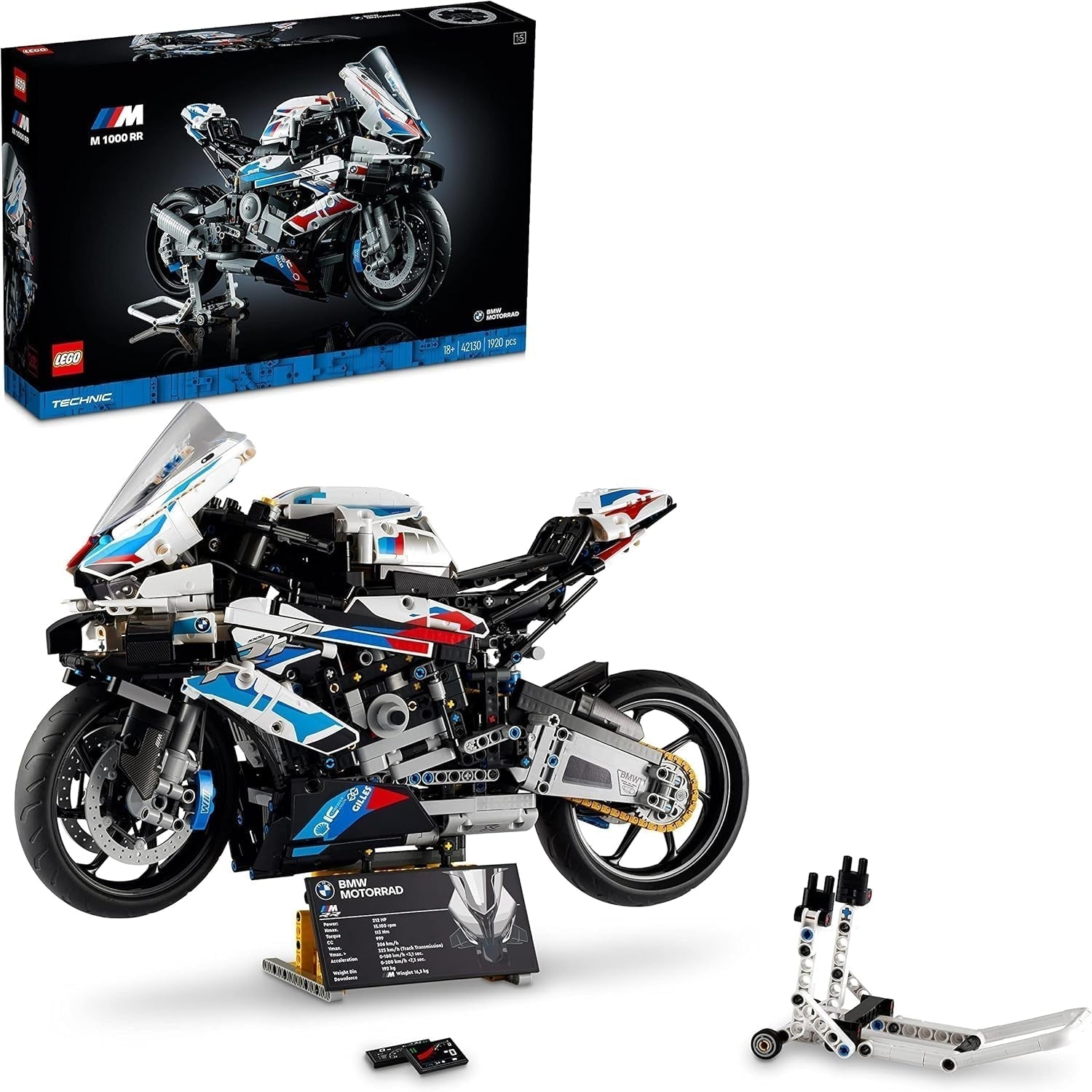 LEGO Technic BMW M 1000 RR Motormodel Modelbouwset voor volwassenen als knutselcadeau voor mannen en vrouwen Thuis- of kantoordecoratie 42130 Bouwsets Bekijk de LEGO-Store Single