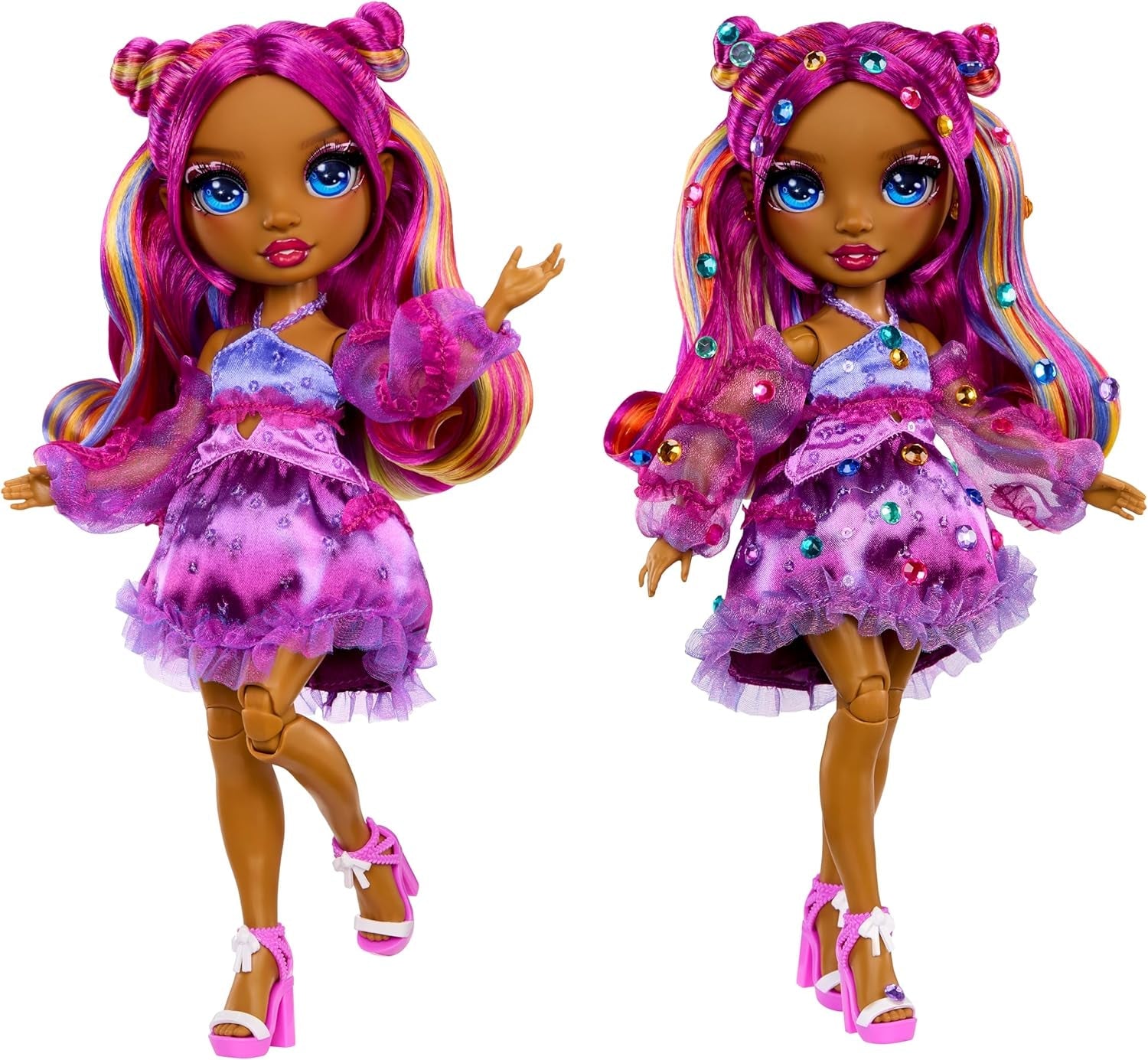 Rainbow High Be Dazzling - Noemie Violette - Lila 28 cm modepop met decoratietool, fonkelende edelstenen en stylingaccessoires