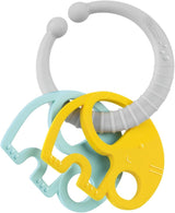 Chicco maaltijdcadeauset Dou Dou, slabbetje, kinderstoelspeeltje met zuignap in de vorm van een schattige kip, met twee kleurrijke rammelaars, makkelijk te vangen vanaf 6 maanden Babyspeelgoed Naty Shop