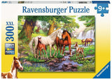 Ravensburger legpuzzel voor kinderen - 12904 Wilde paarden aan de rivier - 300 stukjes paardenpuzzel voor kinderen van 9+ in XXL-formaat puzzel Naty Shop standaardtitel