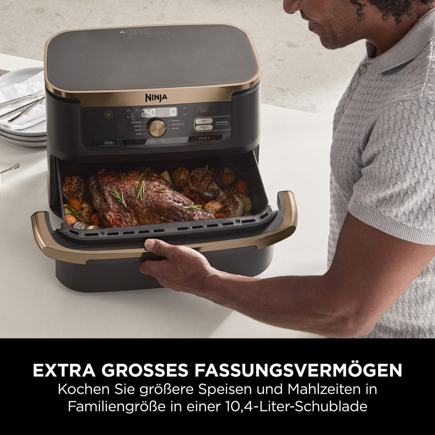 Ninja Foodi Flexdrawer luchtfriteuse met twee zones, AF500EUCP Apparaten Naty Shop