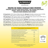 Pasta di Mais Giallo Biologica Italiana Glutenvrij, Formato Penne - glutenvrije pasta, 100% farina di mais giallo biologisch, veganistisch, confezione da 3 pacchi da 350 g