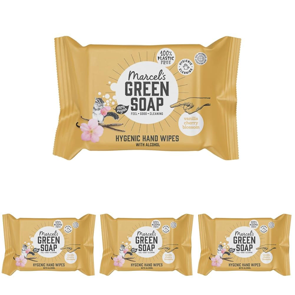 Marcel's Green Soap Handdoekjes 60 Pack - Vanille & Kersenbloesem - Plantaardig - Biologisch