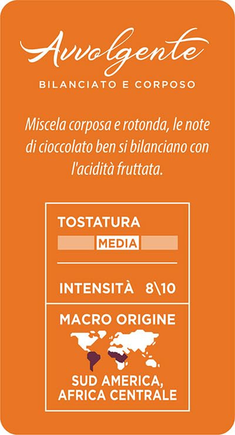 Caffè Mauro Torrefazione Kaffeekapseln Espresso Avvolgente, Intensität 8/10-144 Kapseln Compatibel met Kaffeemaschinen der Marke Lavazza* A Modo Mio*, 144 Stück, Hergestellt in Italien
