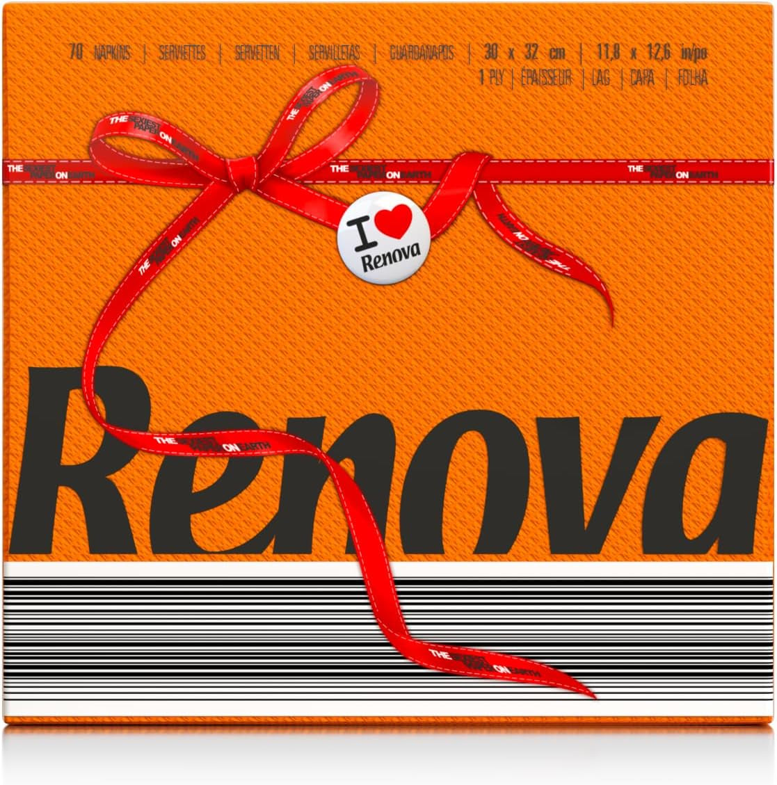 Renova papieren servetten, rood label oranje - 70 servetten