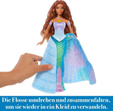 Mattel Disney Princess Ariel-pop, geïnspireerd door de kleine zeemeermin-film, transformatie: zeemeermin-man speelgoed, mobiel, Disney-cadeaus, 3 jaar oud speelgoed, HLX13 Naty Shop-poppen
