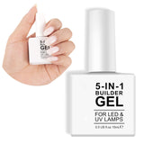 Builder 5 in 1 Builder Gel 15ml, Nail Builder Gel, Nail Builder Gel, UV/LED Nagelverlenging Nagellak, Extensions, Nail Art, Stickers, Gel Nail Builder Gel (wit)