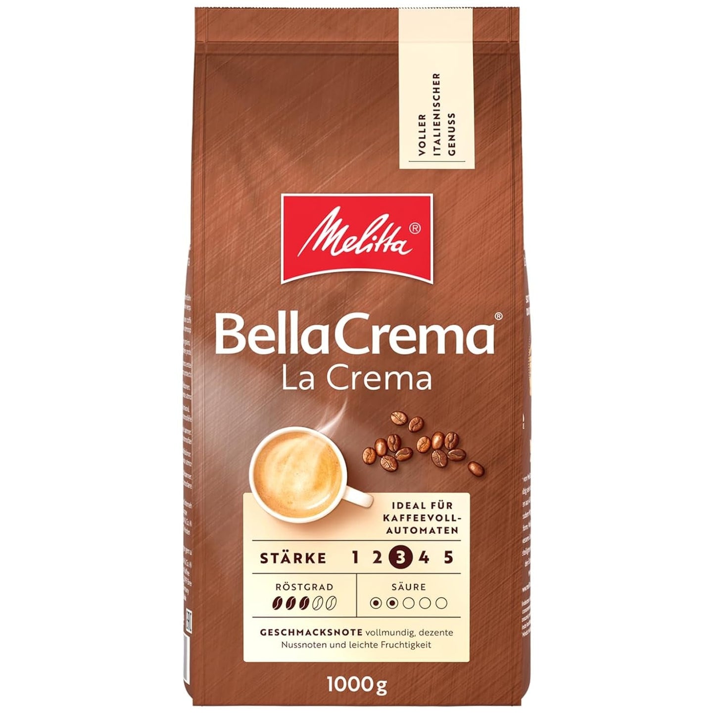 3 Melitta BellaCrema La Crema koffiebonen, medium gebrand, elk 1 kg