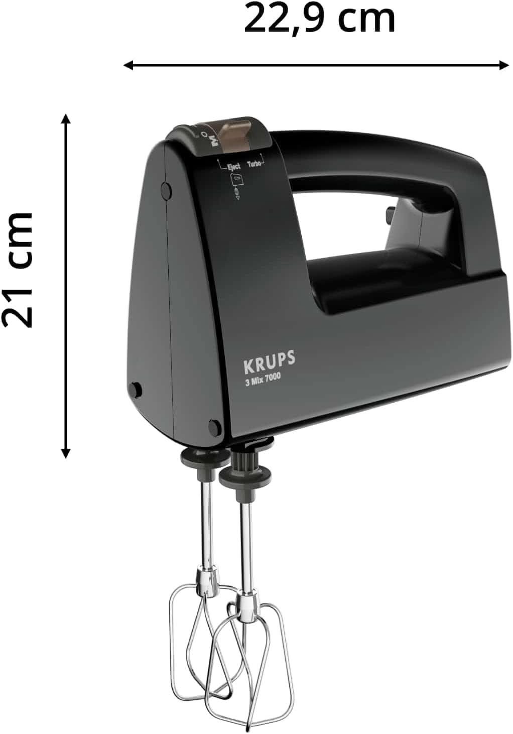 Krups 3Mix 7000 Handmixer 60 Jahre Special Edition, 500 Watt, Knet- en Rührhaken Aus Edelstahl, Langes Netzkabel, Zubehörtasche, F6085811, Schwarz/Kupfer Kitchen Naty Shop