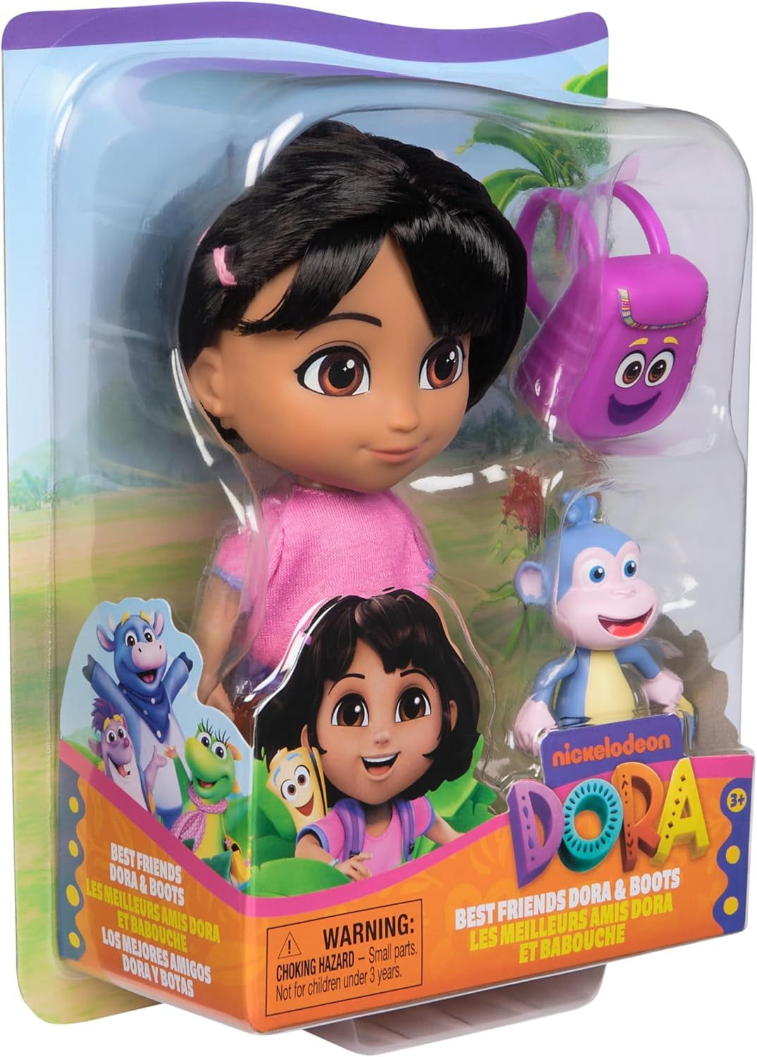 DORA - Beste Vriend Pop - Maat 22 cm, met kambaar haar, schooltas en apenlaarzen, bekend uit de populaire tv-serie, voor kinderen vanaf 3 jaar