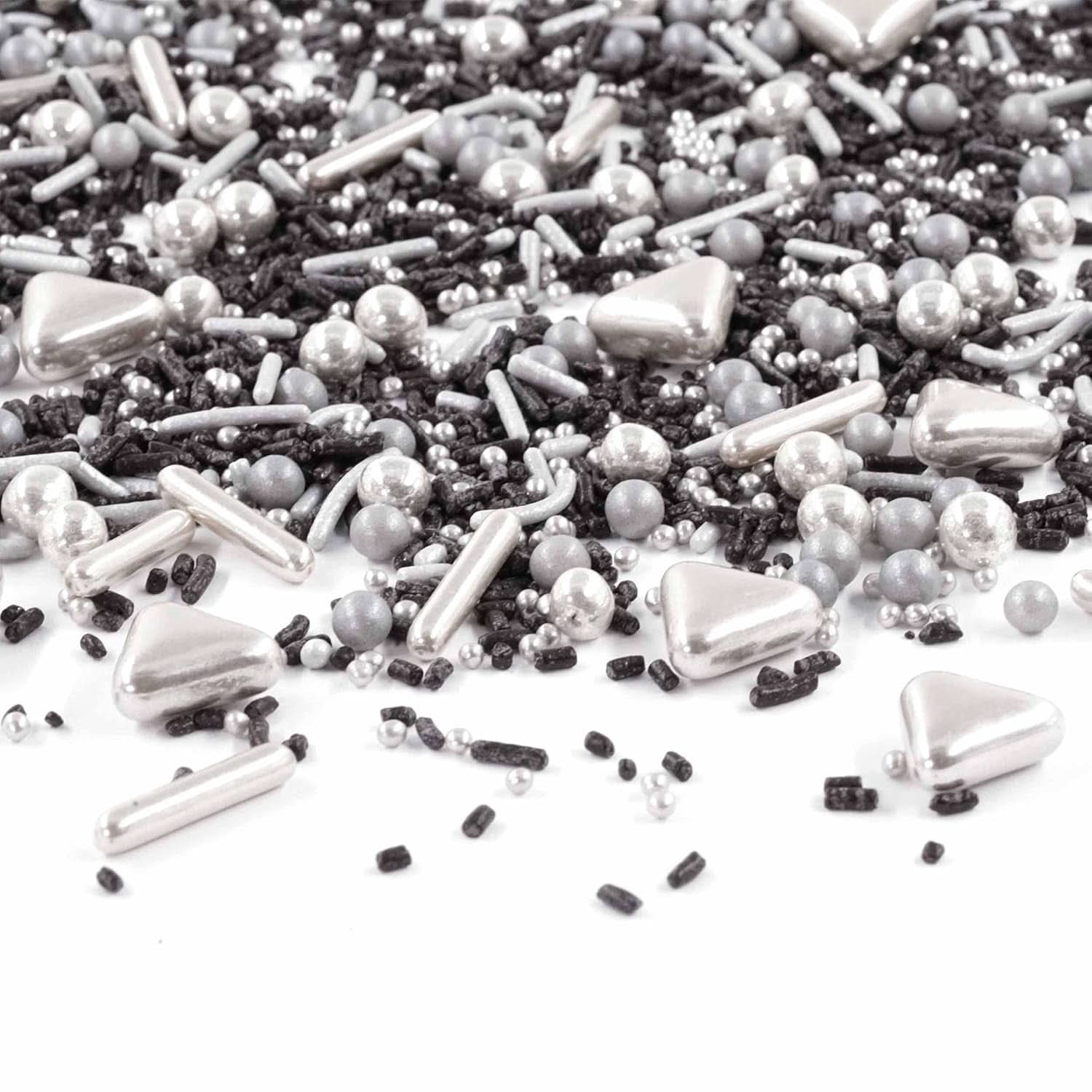 Streusel Glück Black Beauty, Mix Hagelslag Zilver - Zwart, 90 gram Hagelslag Naty Shop 90 gram