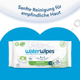 WaterWipes Sensitive+ Hydrating Boost Vochtige doekjes, Hydraterende doekjes, 720 stuks (12 stuks), 3 in 1 Schoon, Verzorgend, Hydrateren, 99% Aloë Vera Water, Ongeparfumeerde babydoekjes