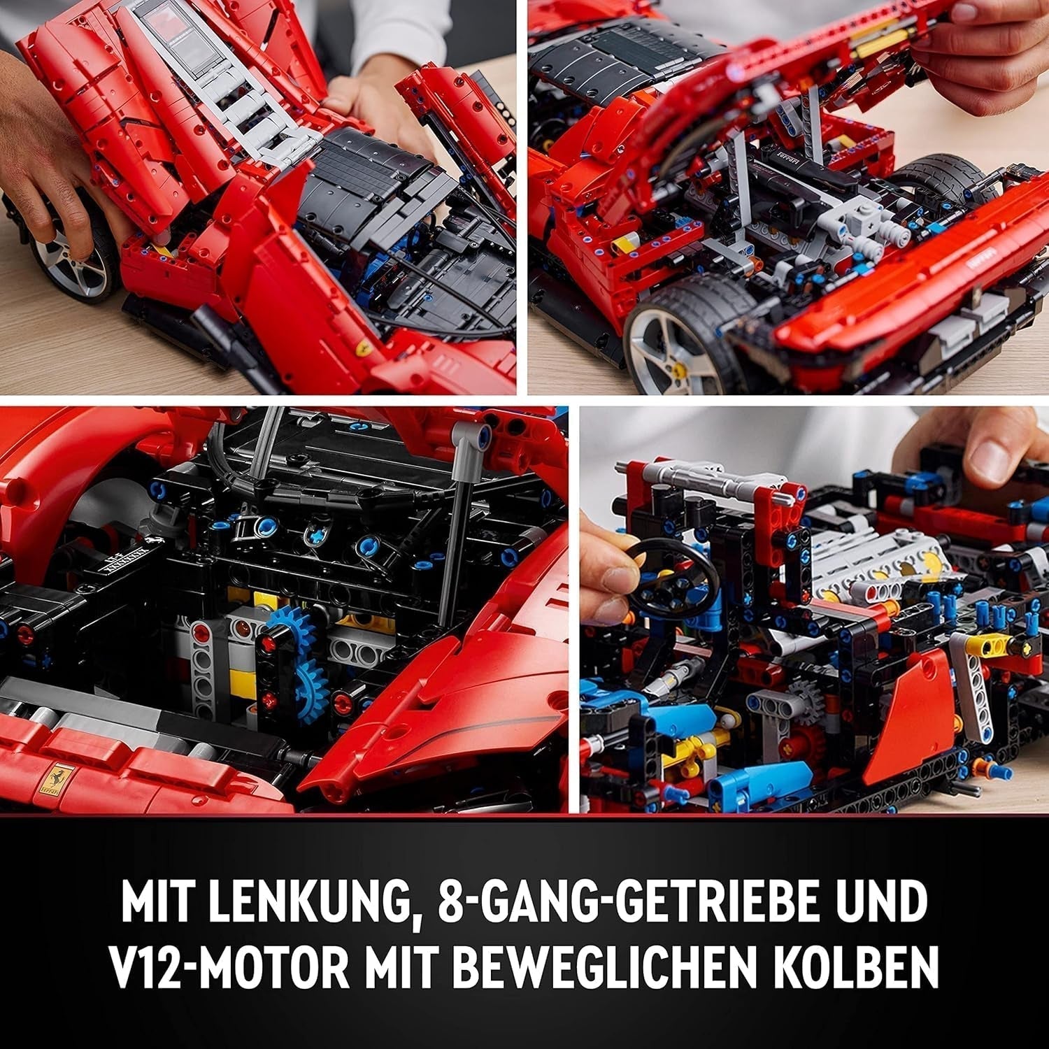LEGO Technic Ferrari Daytona SP3 modelbouwset, schaal 1:8, rode supersportwagen, uitgebreid automodel, verzamelobject, ultiem autoconcept 42143 Bouwsets Bekijk de LEGO-Store