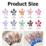 100 stuks 3D Blume Nagel Charms Nägel Zubehör Nageldesign Glitzersteine ​​Nailart Strasssteine ​​Flower Nail Charms Lichtgevende Bloem Nail Art Charms Bunte Blumen Deko Nagel Steinchen Flowers Nail