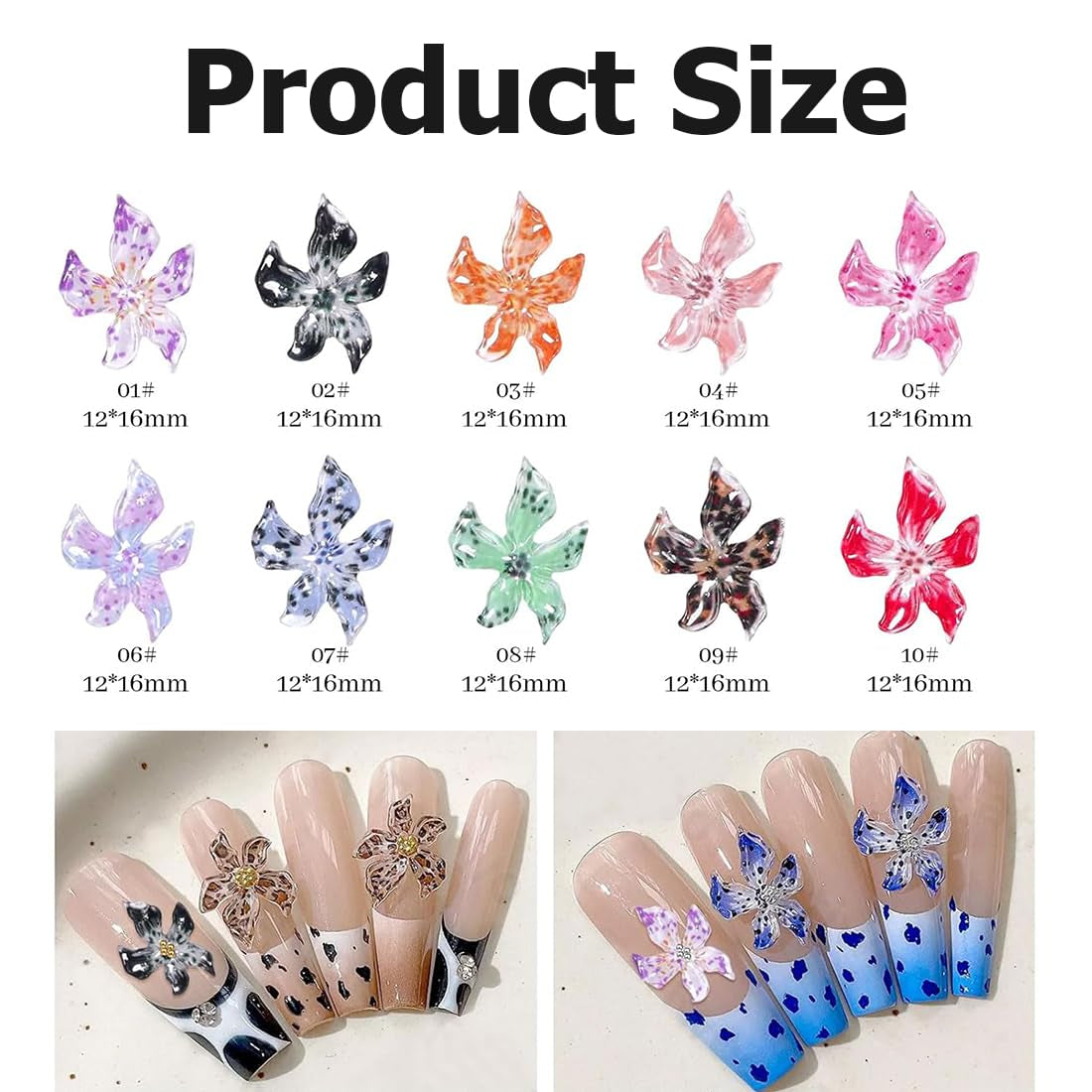 100 stuks 3D Blume Nagel Charms Nägel Zubehör Nageldesign Glitzersteine ​​Nailart Strasssteine ​​Flower Nail Charms Lichtgevende Bloem Nail Art Charms Bunte Blumen Deko Nagel Steinchen Flowers Nail