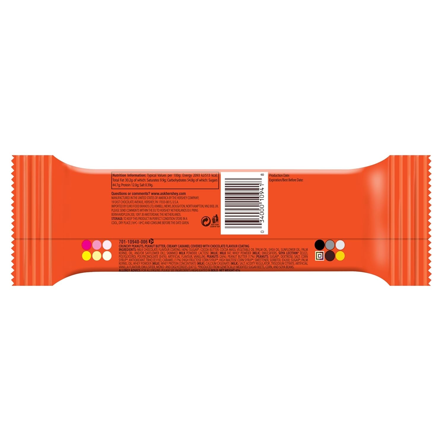 Nutrageous Pindakaas - Chocoladerepen met Pindakaas: 18 stuks (18 x 47 g)