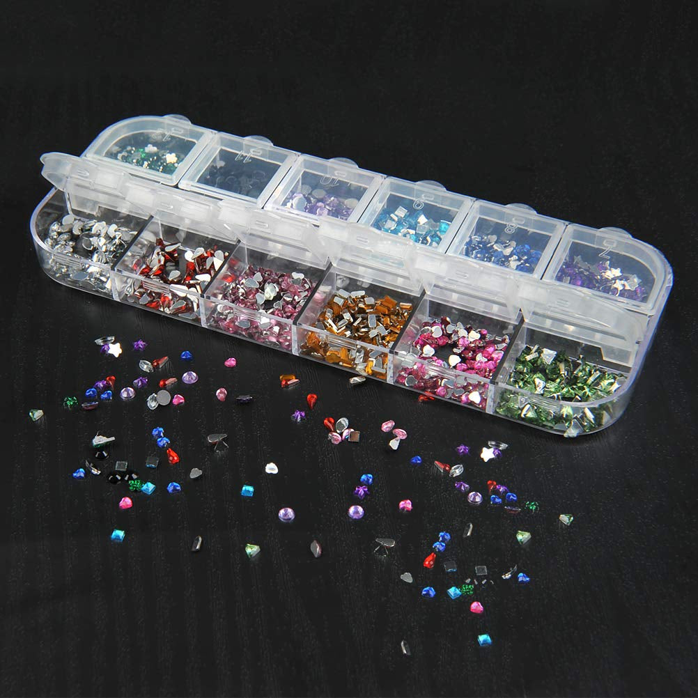 Nagelsteentjes met puntgereedschap, 3D-nageldecoratie, nagelglittersteenset, nagelkunstglitter, nagelaccessoires Nageldesign met pincet