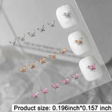 Mini Vlinder Zirkoon Nagelsleutelhangers Y2K Wit Champagne Roze Strass Kristal Vlindersleutelhangers Nagels 3D Vlinder Nageldesign Sleutelhangers Vlindernagels Decoratie Nagelkunst Sleutelhangers Nagelaccessoires