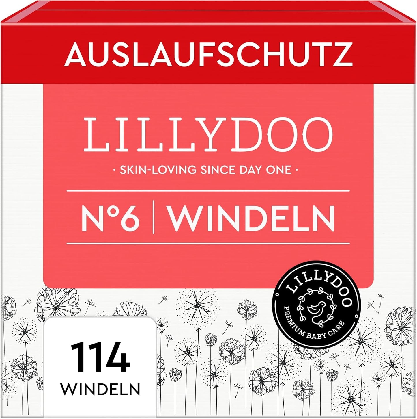 LILLYDOO Babyluiers Huidvriendelijk - Maat 3 (6-10kg), 29 stuks, Betrouwbare lekbescherming, Zacht, Geurvrij en Lotionvrij voor gevoelige huid, Dermatologisch getest