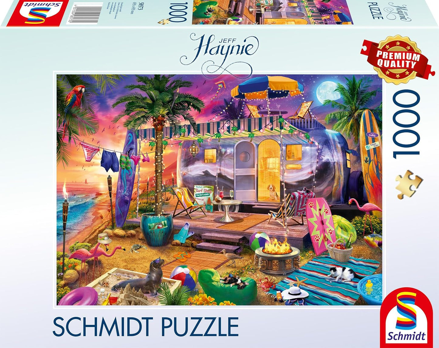 Schmidt Spiele 58573 Jeff Haynie, Mit Dem Wohnwagen Am Meer, puzzel 1000 stukjes Puzzel Naty Shop Standaard titel