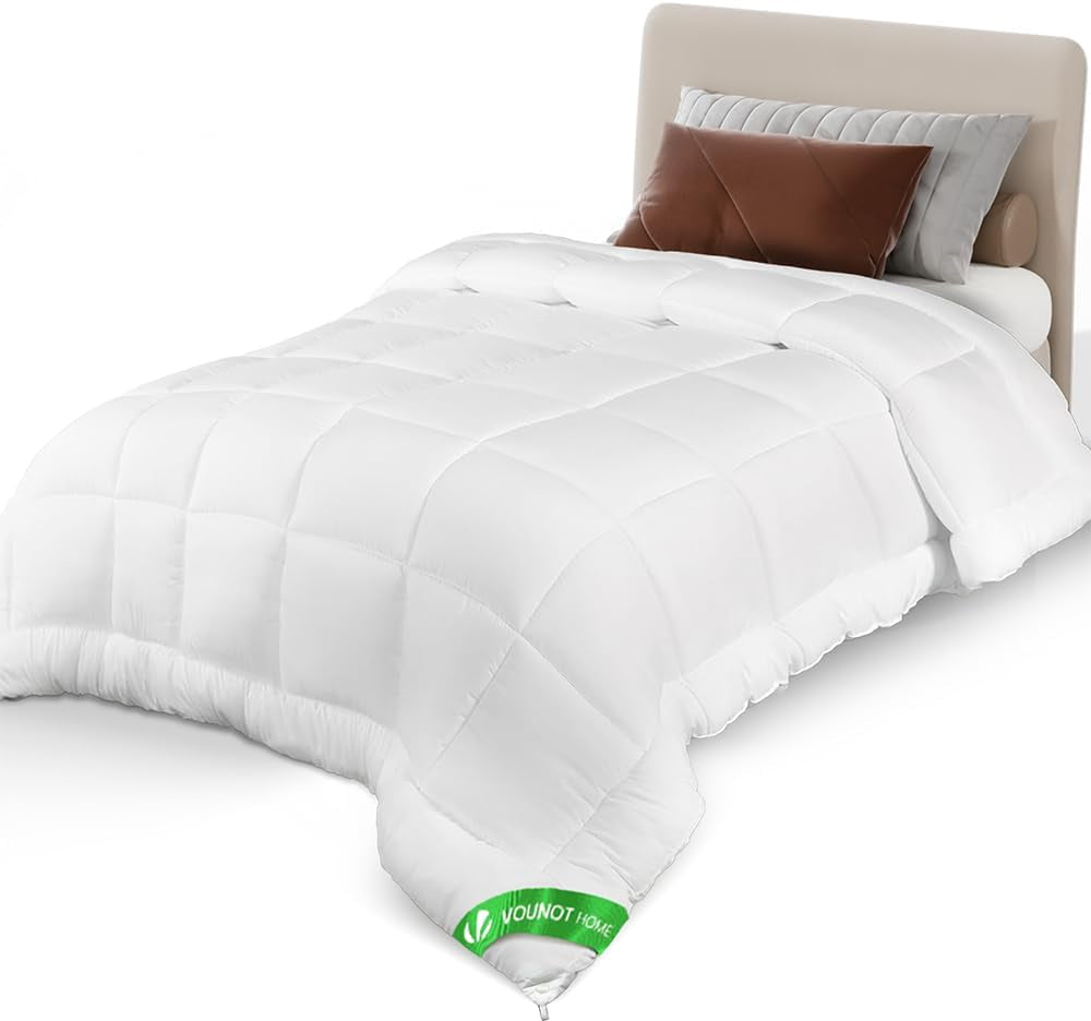 VOUNOT dekbed 155X200Cm, 4 seizoenen winterdekbedset van 2 500GSM, bestaande uit 2 aan elkaar geknoopte dekbedden Aanpasbaar dekbed voor zomer en winter, Oeko-Tex Standaard dekbedden en dekbedden Naty Shop Lichte zomerdeken 155X200Cm