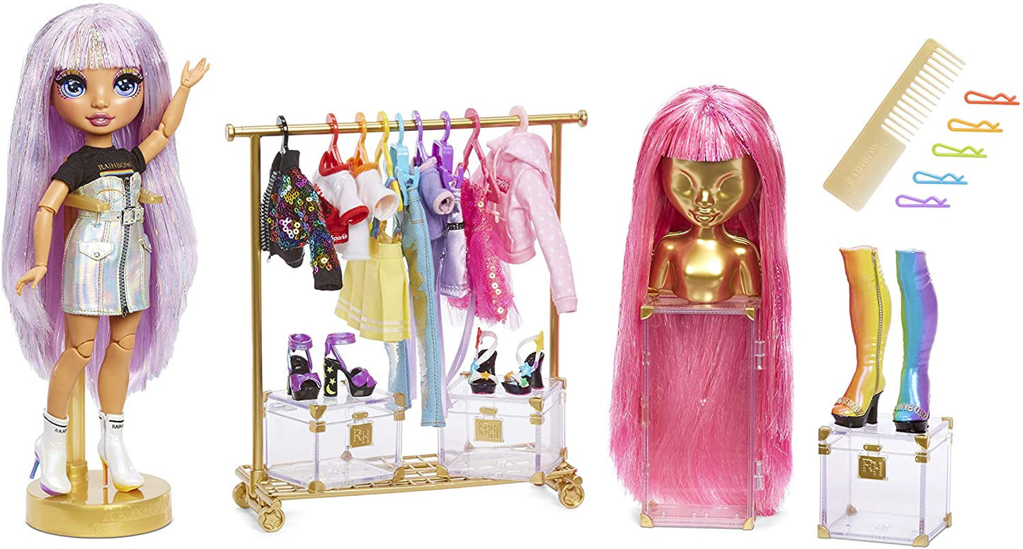 Rainbow High 571049 Fashion Studio - Exclusieve pop met kleding, accessoires en 2 glanzende pruiken - Creëer meer dan 300 outfits!