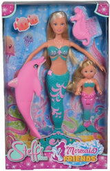 Simba 105733336 - Steffi Love Mermaid Friends, magische zeemeerminpop met zusje Evi, dolfijnfiguur en meer, speelgoed voor kinderen vanaf 3 jaar