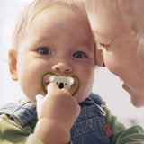 NUK Space Babyfopspeen 6-18 maanden, extra grote openingen voor gevoelige huid, BPA-vrije siliconen, zebrapatroon, 2 stuks
