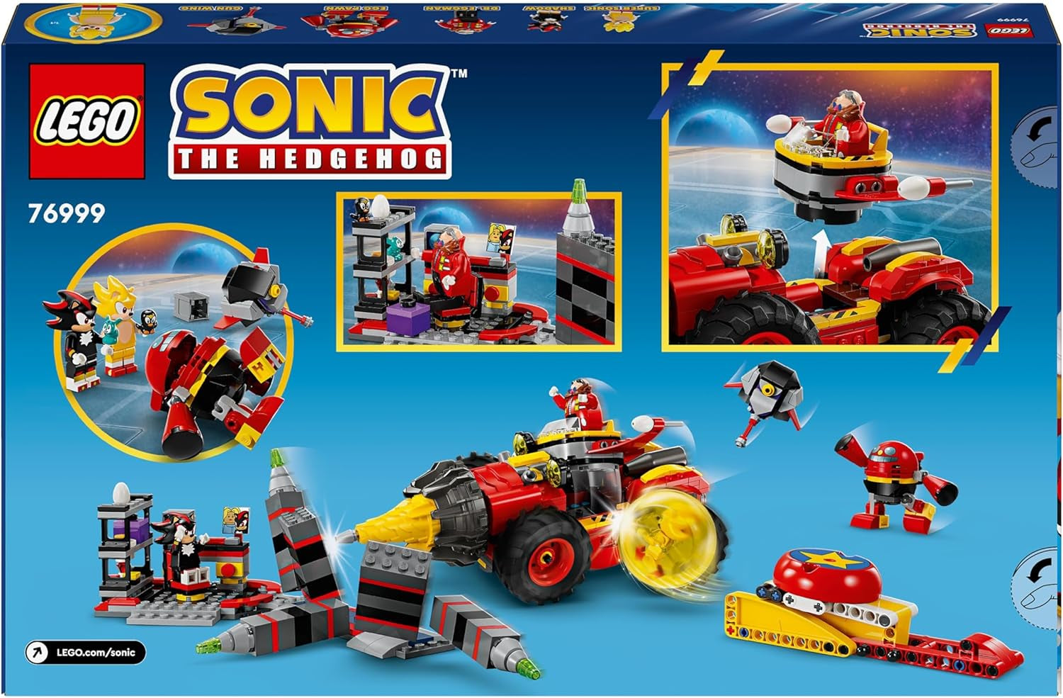 LEGO Sonic the Hedgehog Super Sonic Vs. Egg Drillster Avontuur Videogameset Kindercadeau Shadow en Dr. Eggman Set voor jongens en meisjes vanaf 8 jaar 76999 Bouwsets Bekijk de LEGO-Store