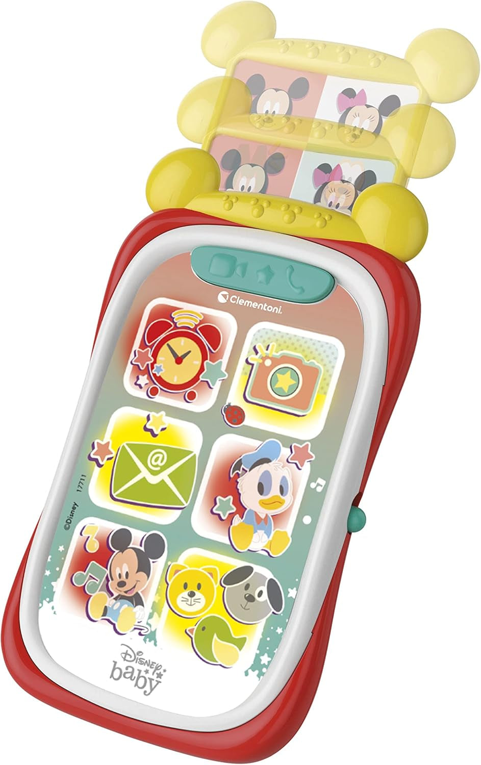 Clementoni 17711 Disney Baby Baby Mickey Smartphone, mobiele telefoon voor kinderen met licht- en geluidseffecten, interactief speelgoed voor kinderen van 9-36 maanden, M, veelkleurig Bebe Toys Naty Shop
