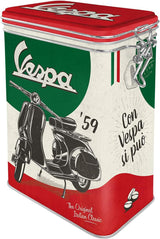 Nostalgic-Art Retro Koffiedoos, 1,3L, Vespa - Italiaanse klassieker - Cadeau-idee voor scooterfans, Origineel gelicentieerd product (OLP), Vintage Design Workshop Decoratie, Vintage Design Workshop Decoratie Voedselopbergdozen Naty Shop Standaardtitel