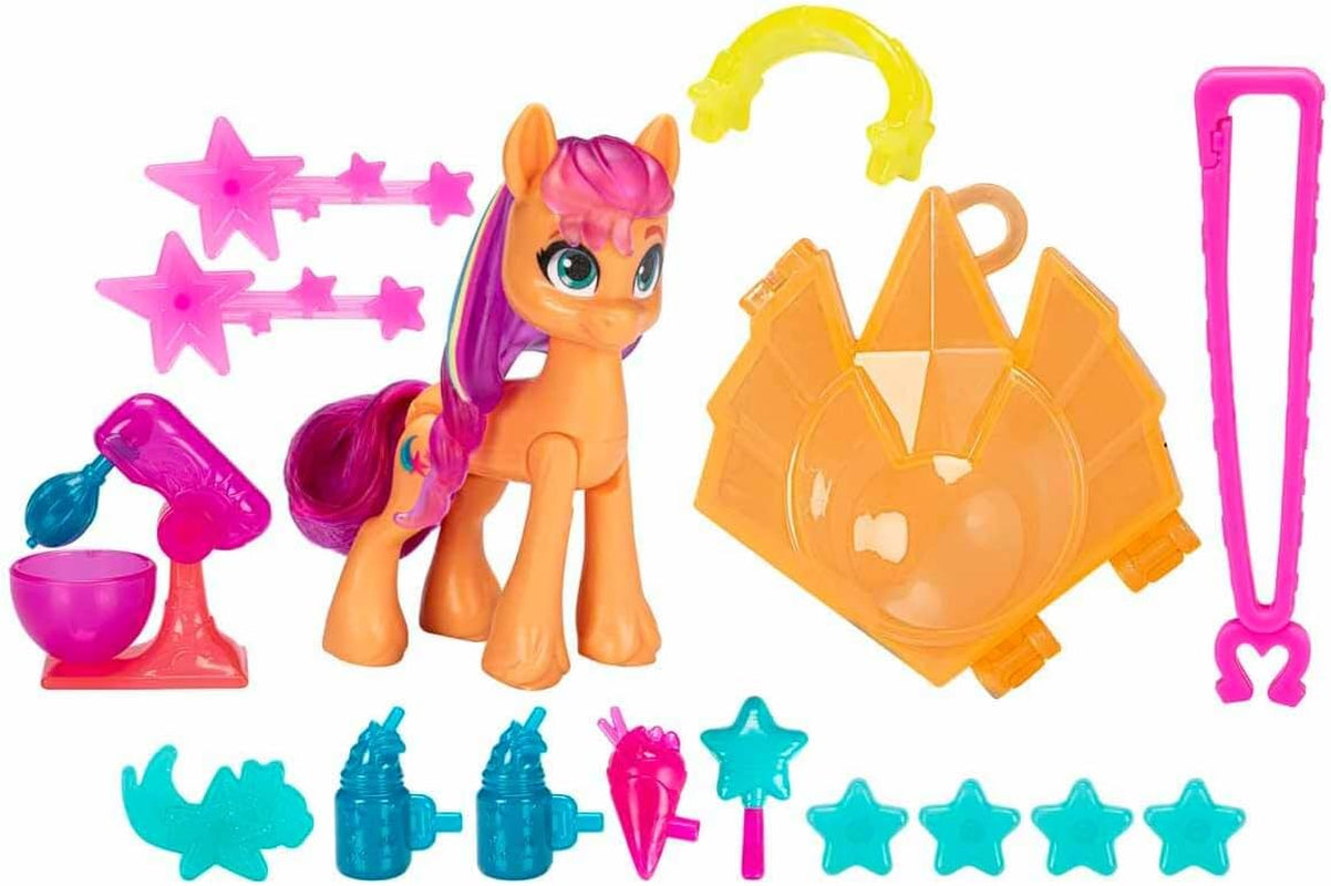 My Little Pony - Ontdek je Sparkle Pony: Beauty Mark Magic Sunny Starscout, pony van hoef tot hart 7,5 cm, vanaf 5 jaar, F5250, veelkleurig
