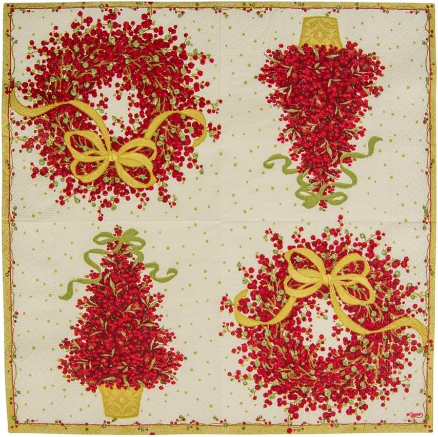 8070C Drielaags papieren servetten, 20 stuks, 25 x 25 cm, Pepperberry
