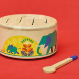 Janod - Gioia Drum - FSC houten trommel + trommel - Rollenspel en vroege muzikale educatie - Aquarel - Vanaf 18 maanden, J07650 Bebe Toys Naty Shop