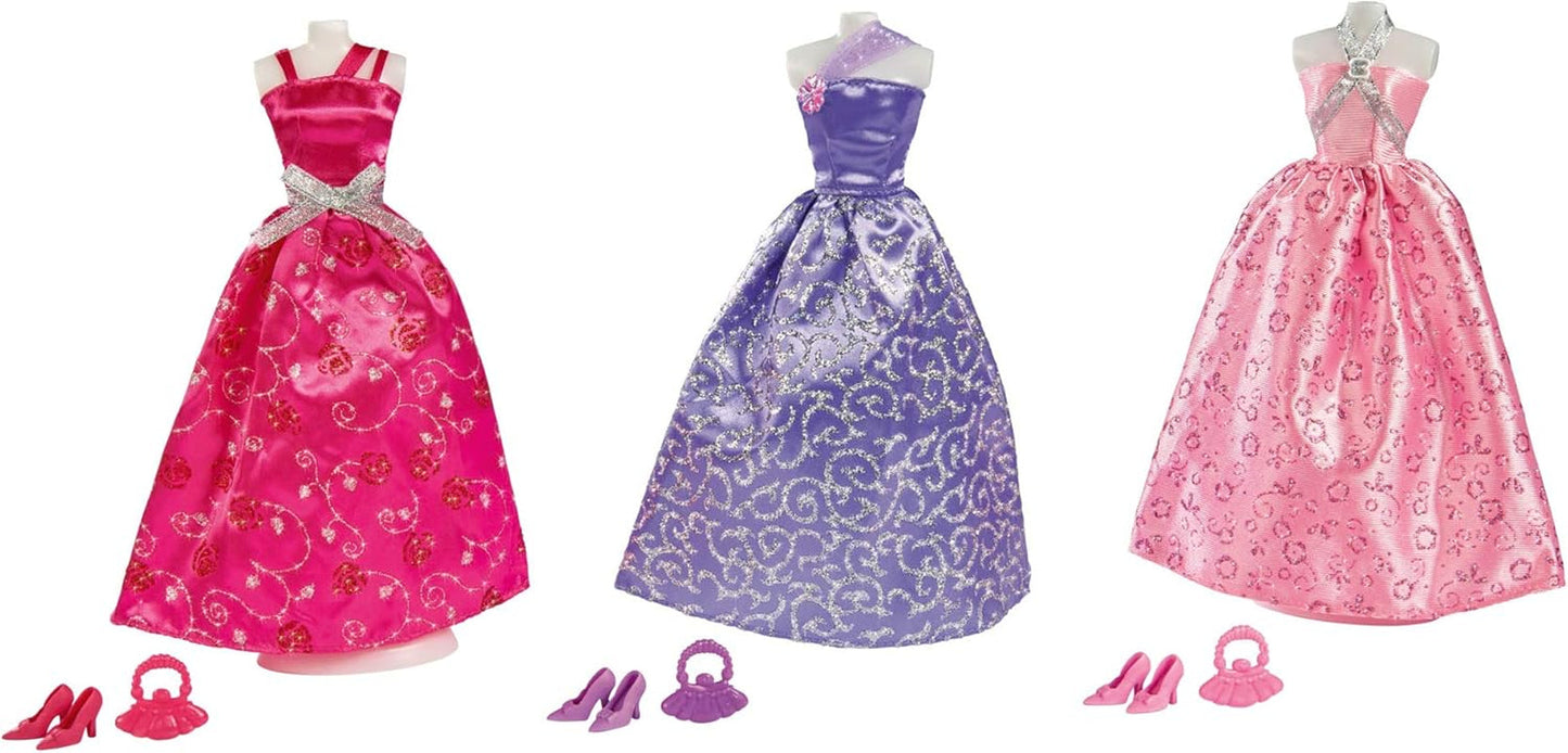 Simba 105723369 - Steffi Love Glamour / poppenkledingset / 3 verschillende items / Er is slechts één item inbegrepen / Baljurk voor alle poppen van 29 cm / Pop niet inbegrepen