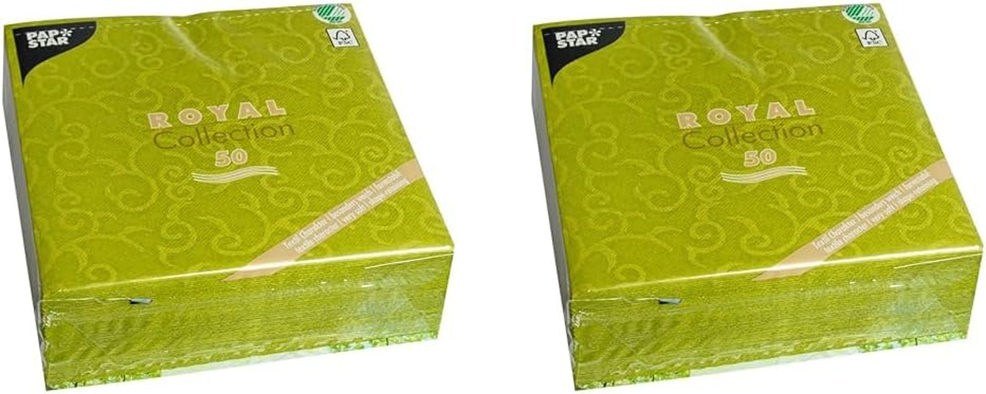 PAPSTAR 50 servetten ROYAL Collection 1/4-vouw 40 cm x 40 cm olijfgroen Casali 84883 Decoratieve servetten Tafeldecoratie voor bruiloften, doopfeesten en catering