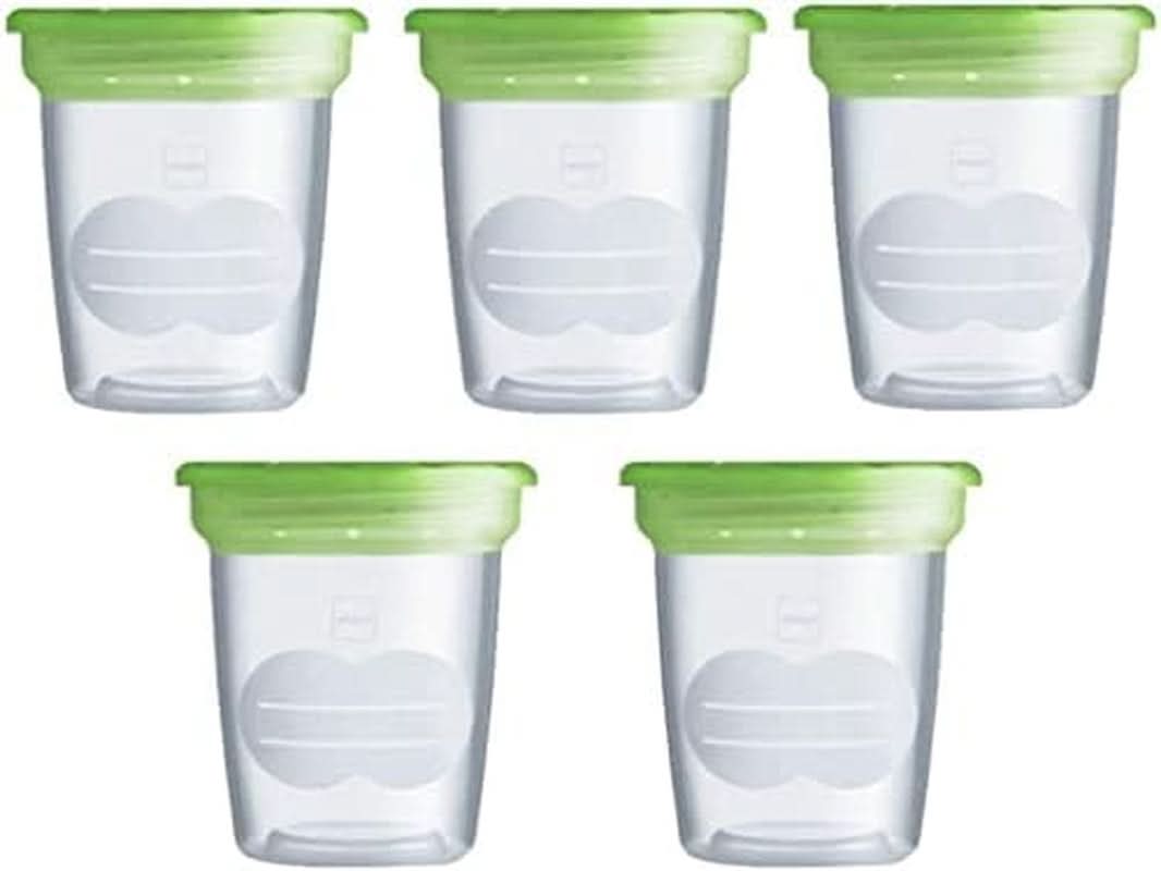 MAM Set van 5 containers voor melk en voedsel, gemaakt van plastic, zonder Bpa en Bps Accessoires Voeding en borstvoeding Bebe Naty Shop