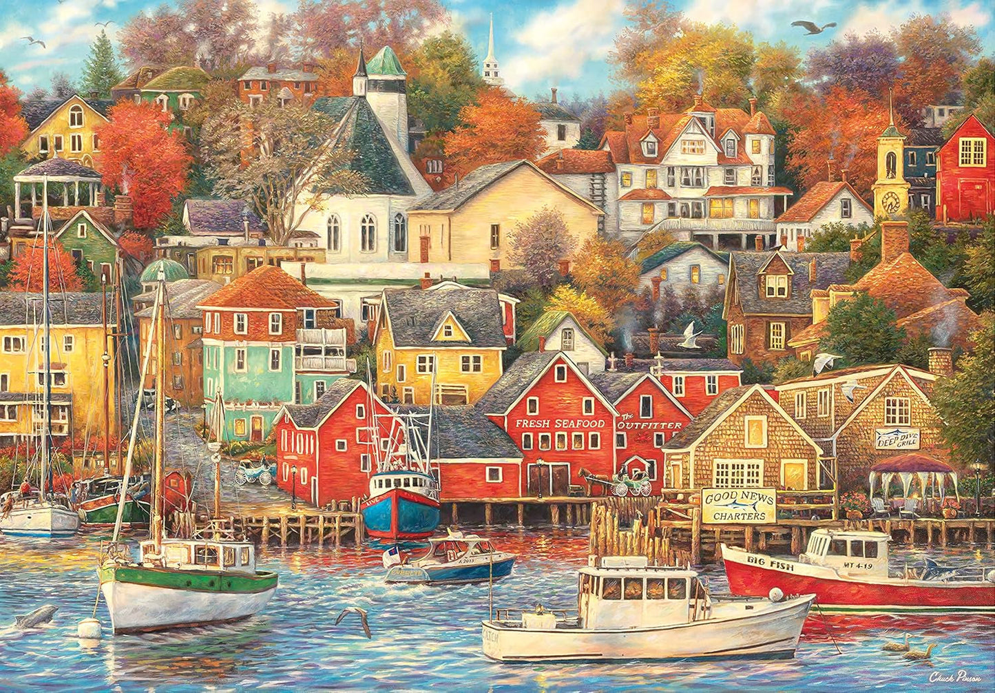 Clementoni - 31685 Collectiepuzzel - Good Times Harbor - Puzzel 1500 stukjes vanaf 14 jaar, puzzel voor volwassenen met verborgen voorwerpen, behendigheidsspel voor het hele gezin, medium puzzel Naty Shop
