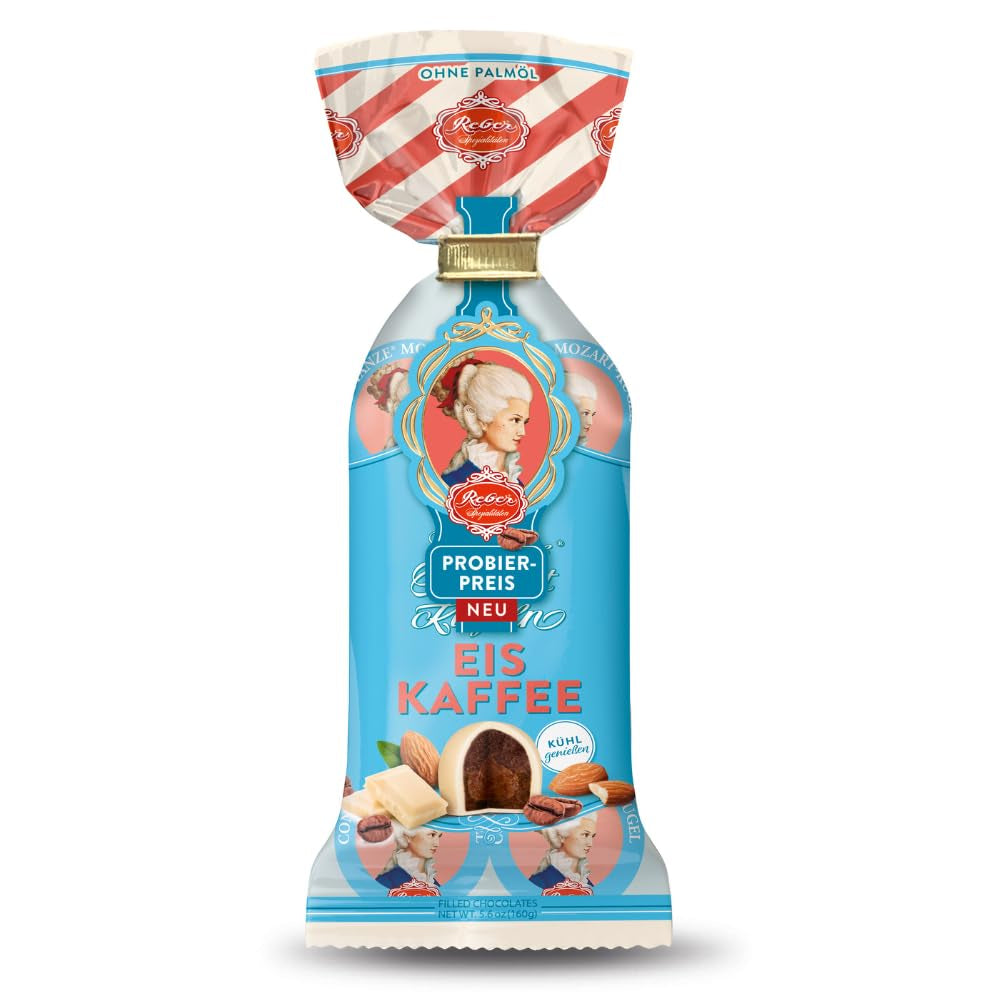 Reber Mozart-balletjes met pure chocolade, verpakking van 6 met marsepein en nougat, veganistisch - 1 x 120 g