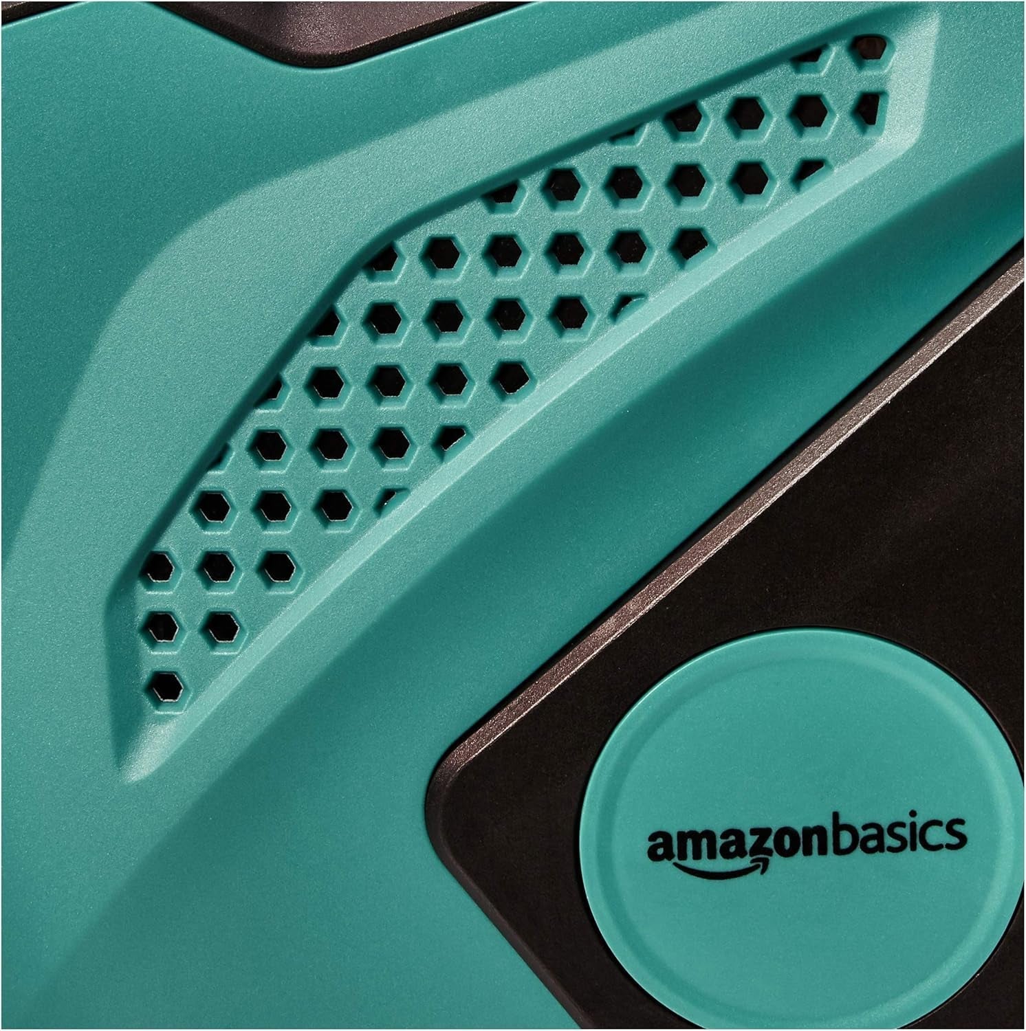 Amazon Basics wandgemonteerde slanghaspel met slang, zelfoprollend, 15 m, marinegroen, zwart