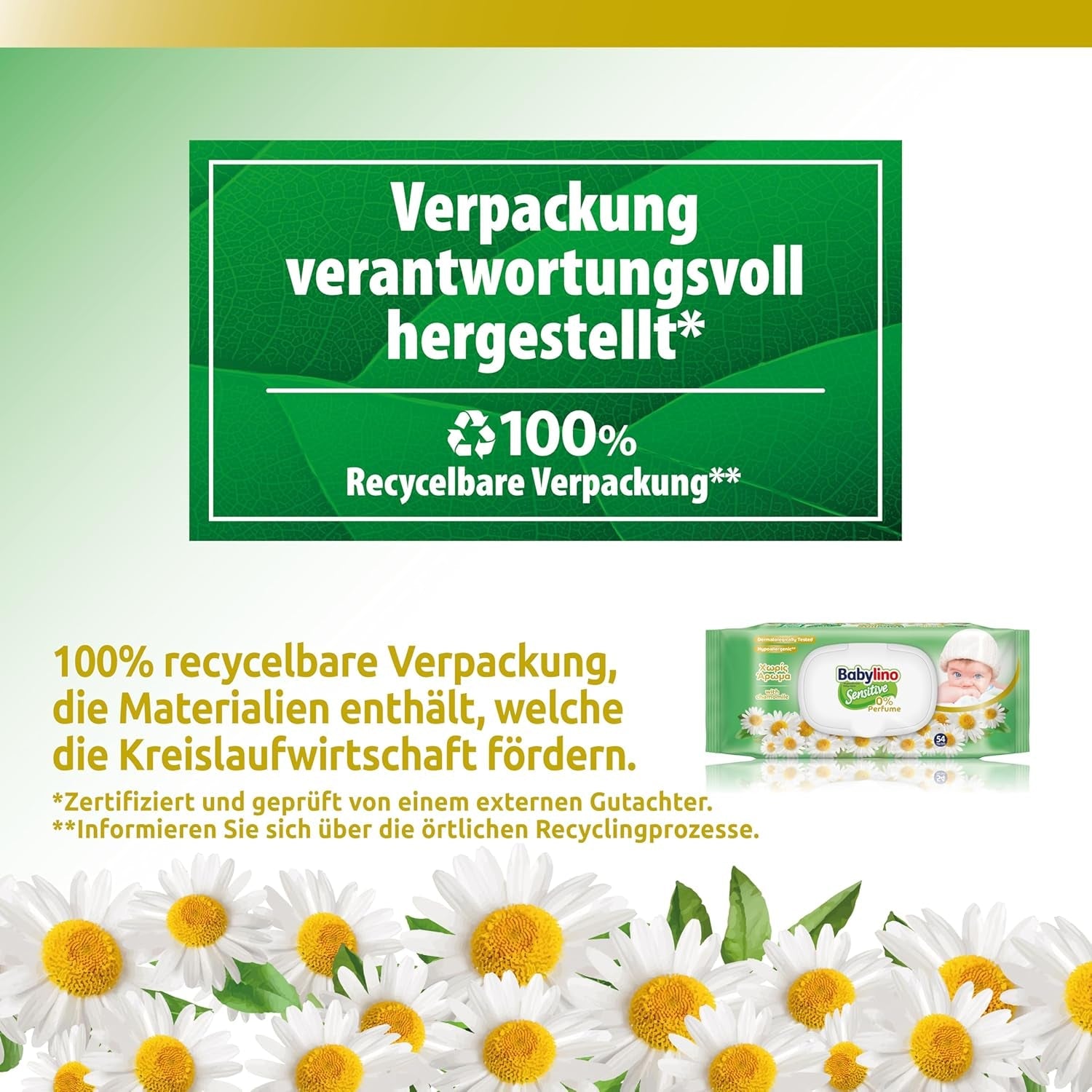 Gevoelige babydoekjes, 0% geur, 98% natuurlijke formule die de pH-balans van de huid herstelt, frisheidszegel, 54 doekjes