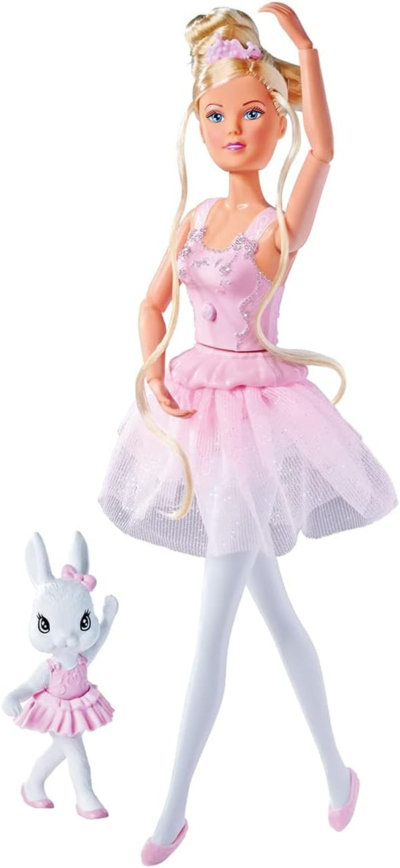 Simba 105733603 - Steffi Love Dancing Ballerina, Steffi als ballerinapop met dierenvriendje en draaibare rok, speelpop 29 cm, vanaf 3 jaar