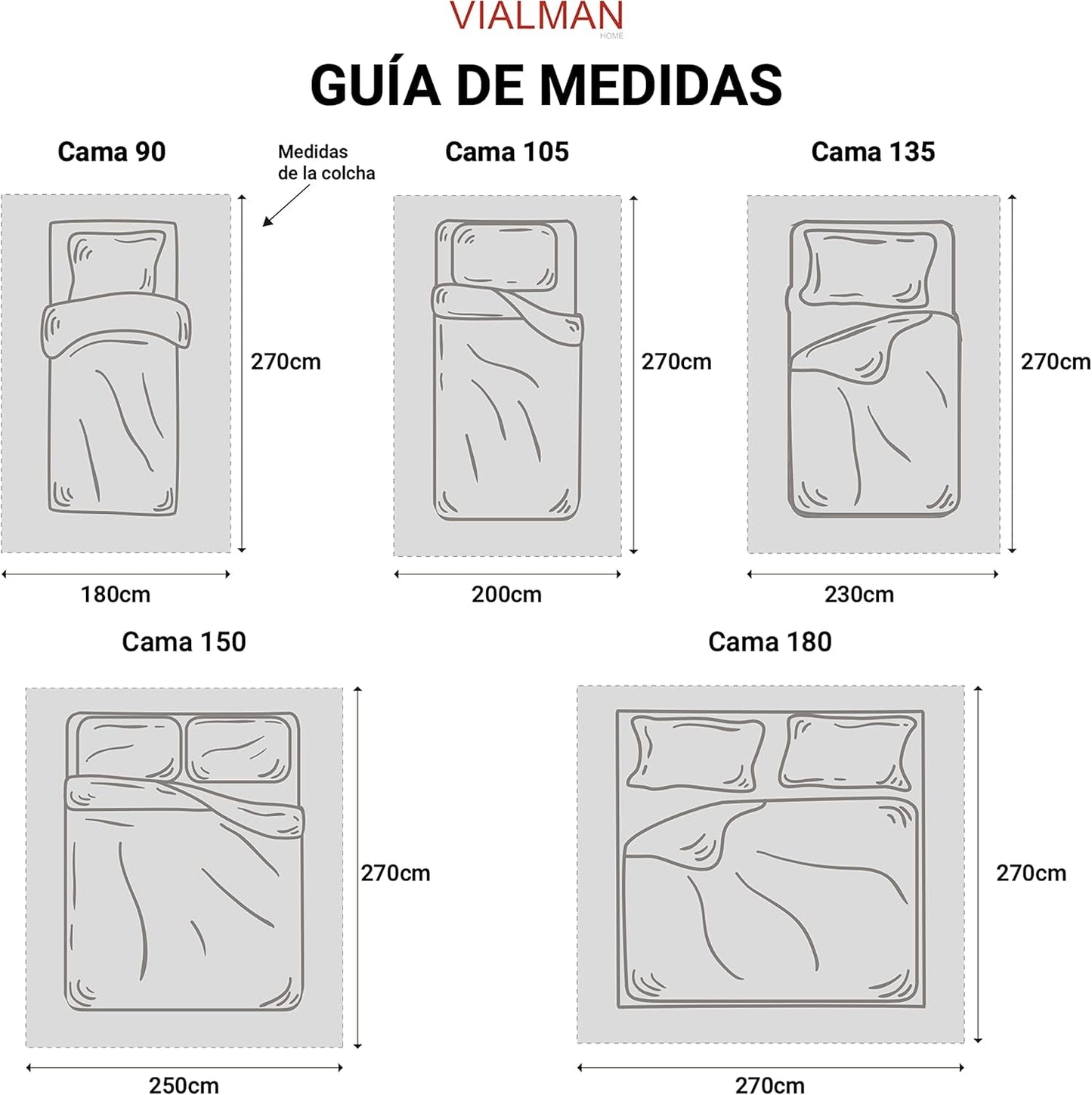 VIALMAN Sofia 30 Bouti Licht dekbed voor tweepersoonsbed | dekbedmaat 250 X 270 cm, grijs Quilts en quilts Naty Shop