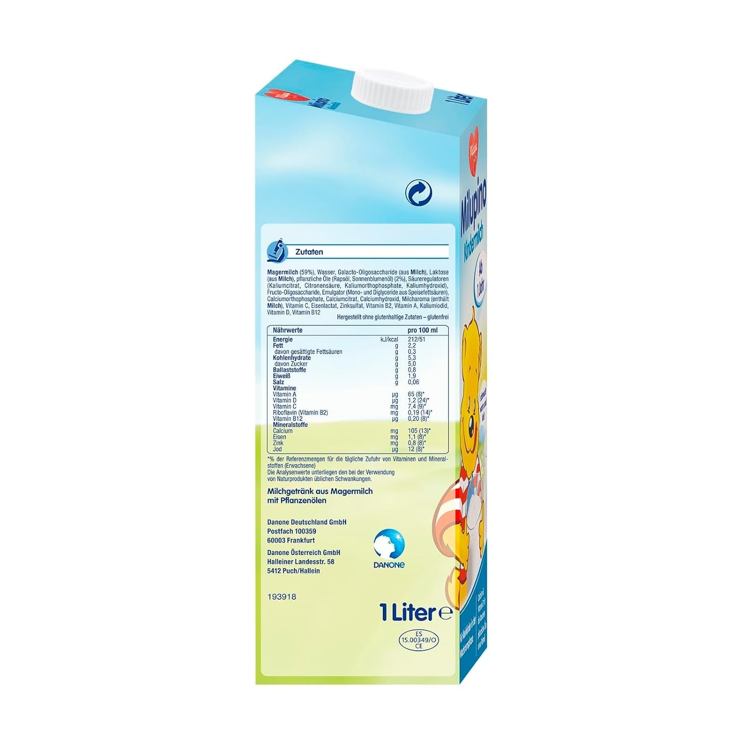 Milupa Milupino Kant-en-klare groeimelk (6x1L), vanaf 1 jaar, voor jonge kinderen in de groeifase