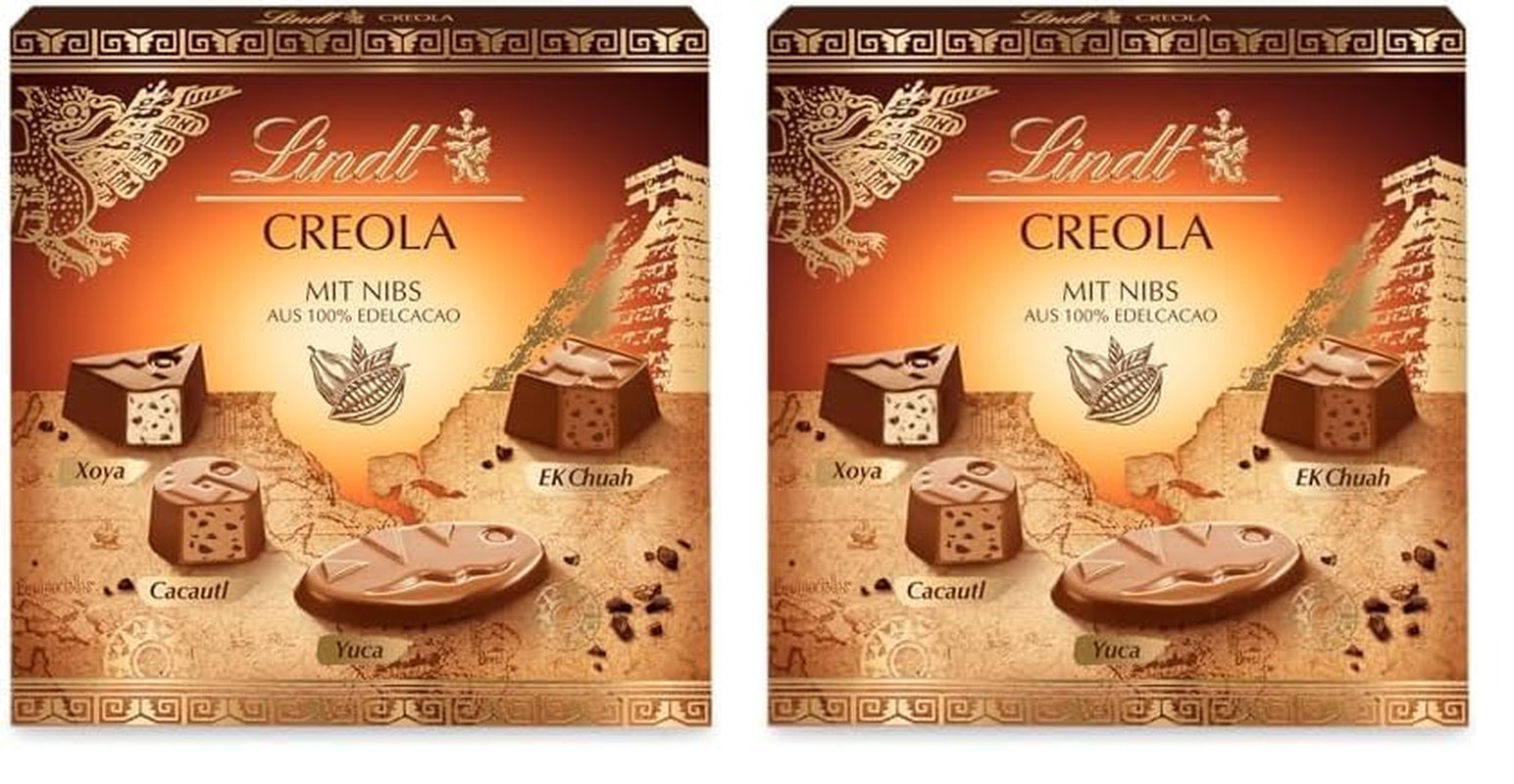Lindt-chocolade | Creoolse pralinédoos | 165g | 15 pralines in 4 heerlijke varianten, gemaakt van 100% fijne cacao, alcoholvrij | Chocolade cadeauset