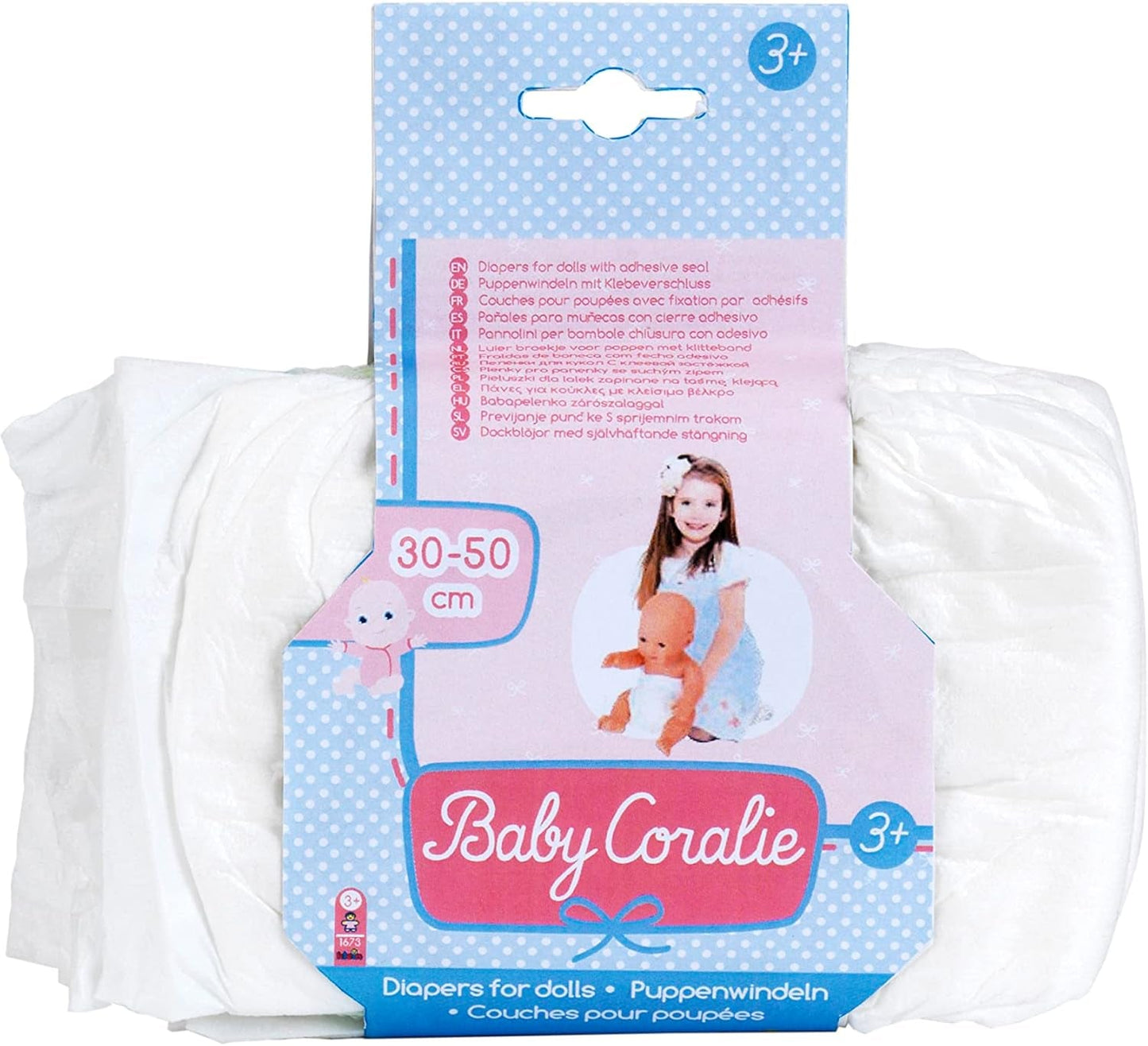 Luiers Theo Klein 1673 Baby Coralie | Voor poppen van 30 tot 50 cm | Drie luiers met klittenband | Speelgoed voor kinderen vanaf 3 jaar