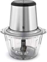 WMF Kult X Edition Zerkleinerer Elektrisch Met Glasbehälter, Blitzhacker 320 W, 2 Geschwindigkeitsstufen, Großer Mixbehälter, Cromargan Matt Kitchen Naty Shop