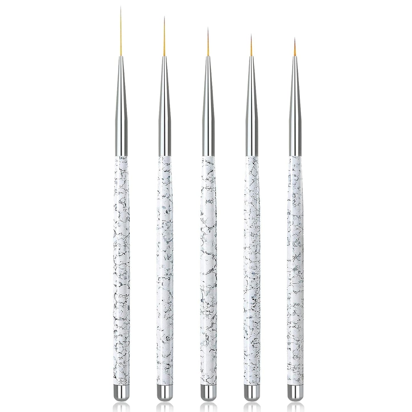 Sullarpek Nail Art Liner Pinsel, 5 Stück Profi Detail Fine Nails Gel Nails Brush, Nagel Pinsel Dünn Für Beauty Frauen Nagelstudio (5 Größen, Rosa)