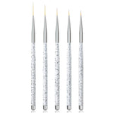Sullarpek Nail Art Liner Pinsel, 5 Stück Profi Detail Fine Nails Gel Nails Brush, Nagel Pinsel Dünn Für Beauty Frauen Nagelstudio (5 Größen, Rosa)
